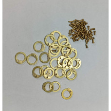 6 MM Loose Solid Brass Flat Ring and Rivet Pack