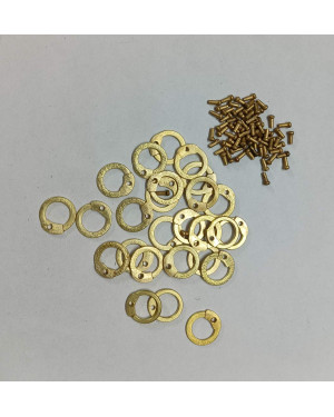 6 MM Loose Solid Brass Flat Ring and Rivet Pack
