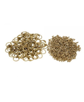 6 MM Round Brass Rings and Rivet Pack