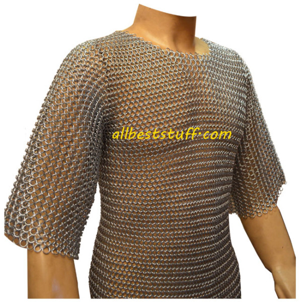Long Chain Mail Hauberk Butted Chest 40 Long Length Sleeve