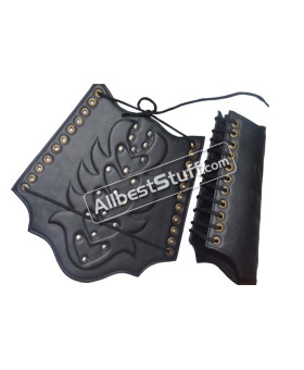 Arm Guard Leather With Metal Accents Leather Arm Bracers