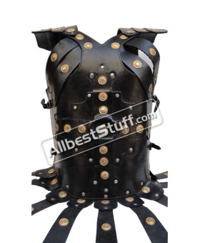 Black Leather Breastplate Armour with Belt Warrior style