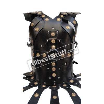 Black Leather Breastplate Armour with Belt Warrior style