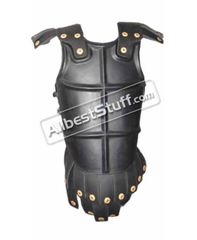 Black Leather Breastplate Armour with Belt