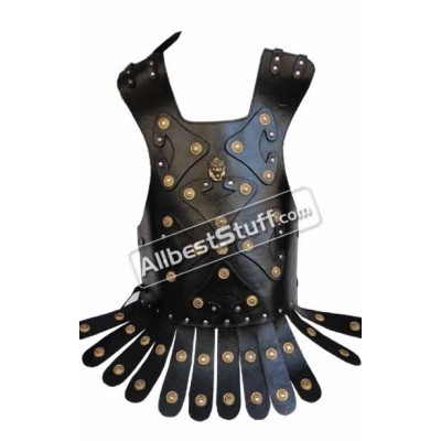 Medieval Greek Roman Leather Muscle Body Armor Suit with Torjan Belt Breastplate