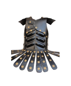 Black Leather SCA Body Armour with Belt for Renaissance Fairs 