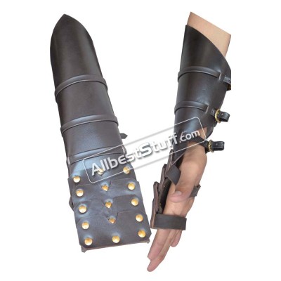 Medieval Leather Gauntlets Hand Protection
