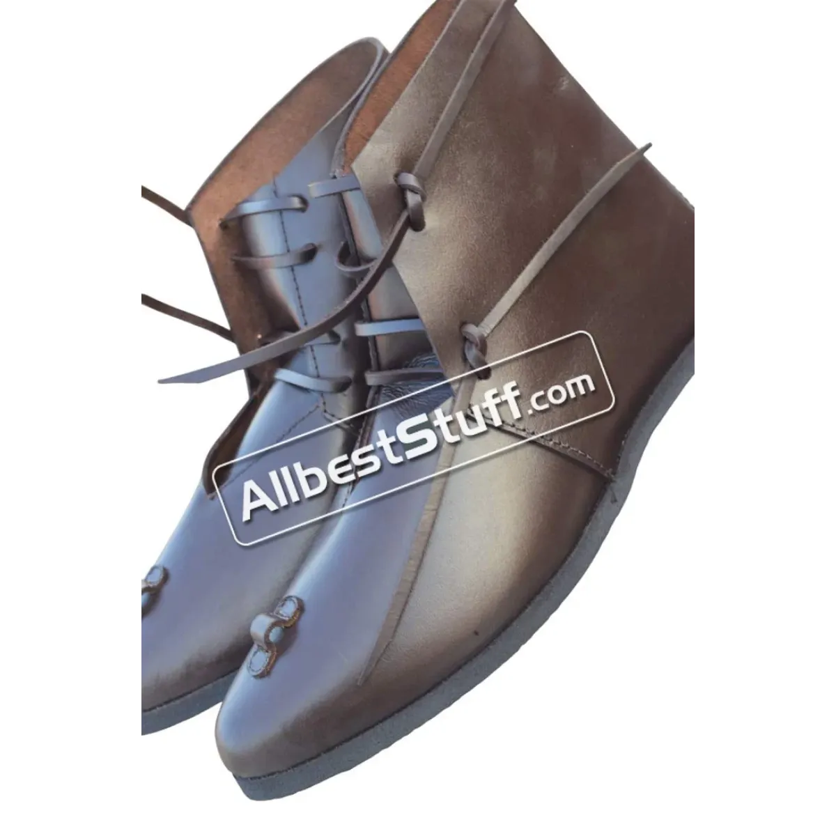 Medieval Boots Handmade Ankle Rubber Sole Shoes