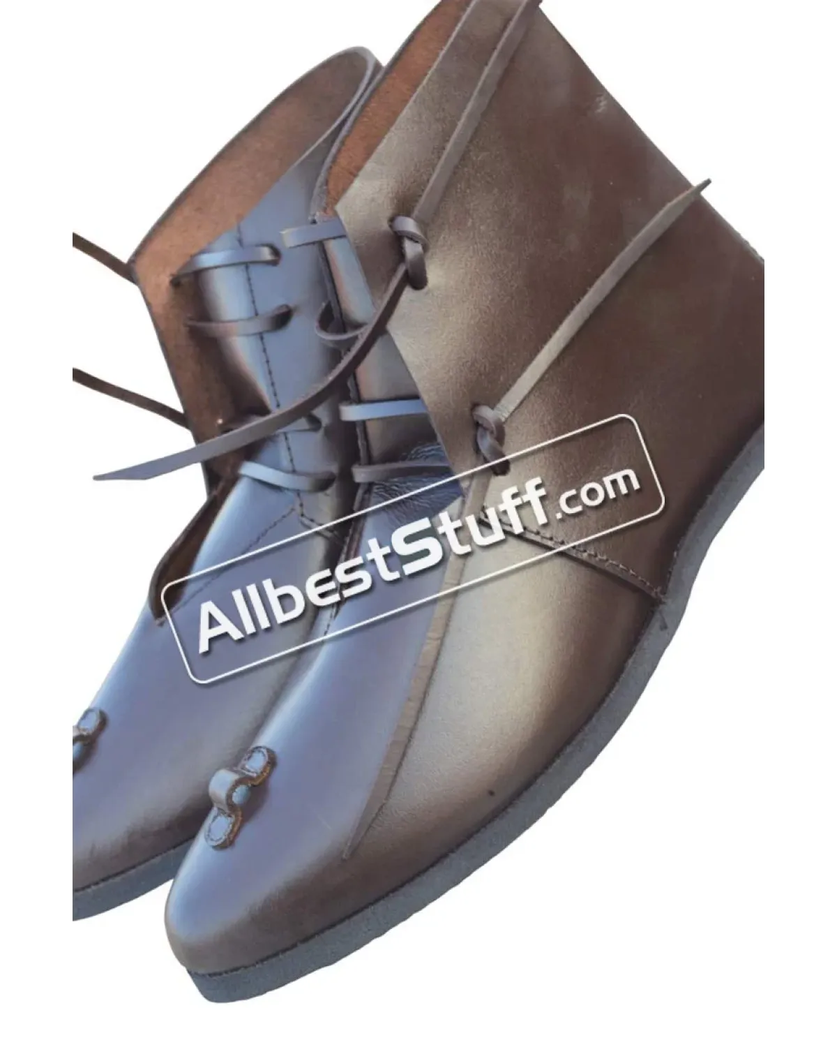 Medieval Boots Handmade Ankle Rubber Sole Shoes