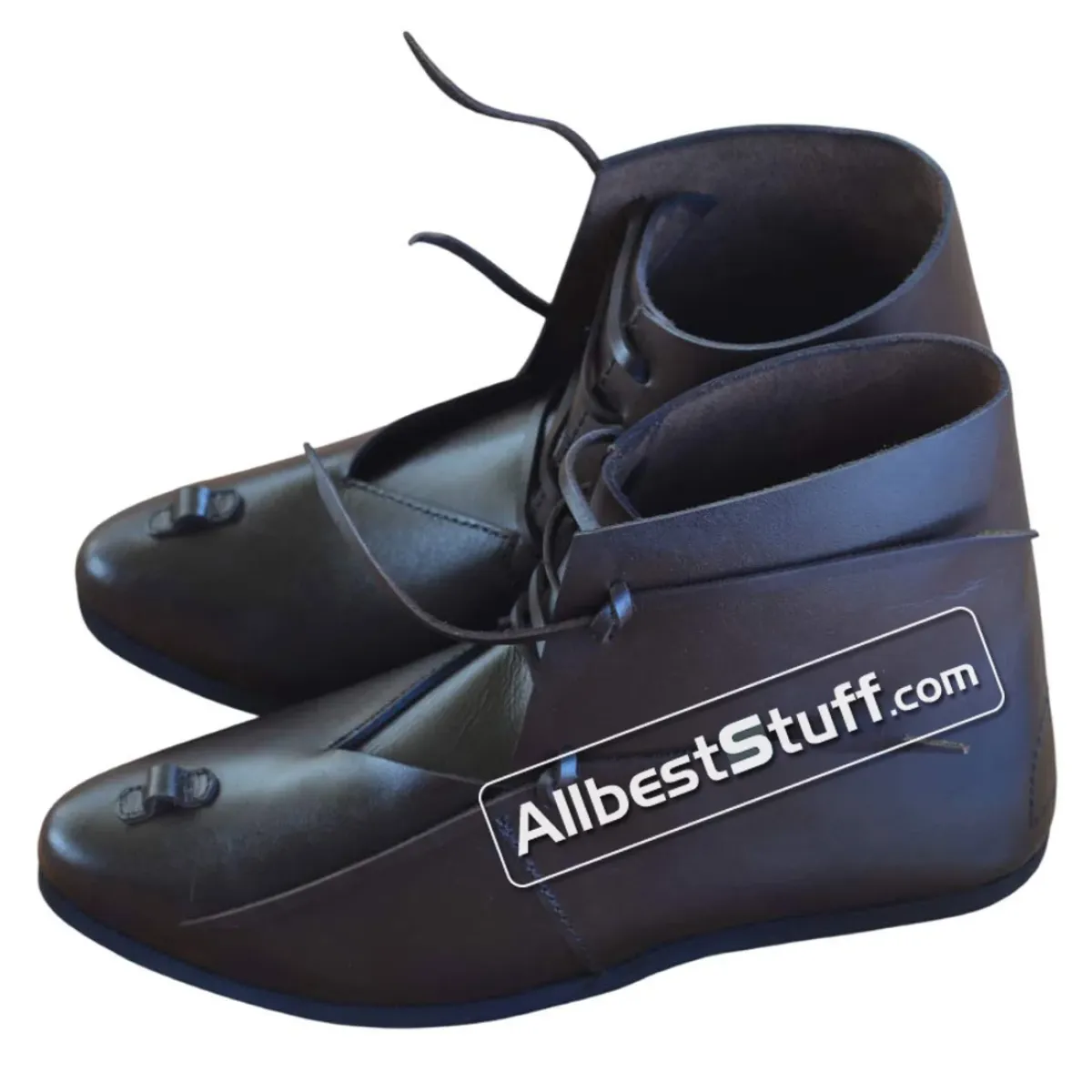 Medieval Boots Handmade Ankle Rubber Sole Shoes