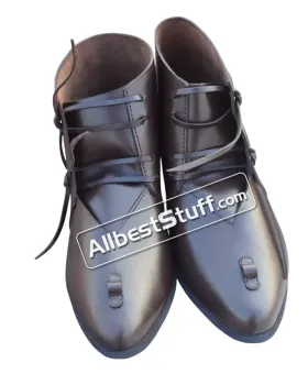 Medieval Boots Handmade Ankle Rubber Sole Shoes