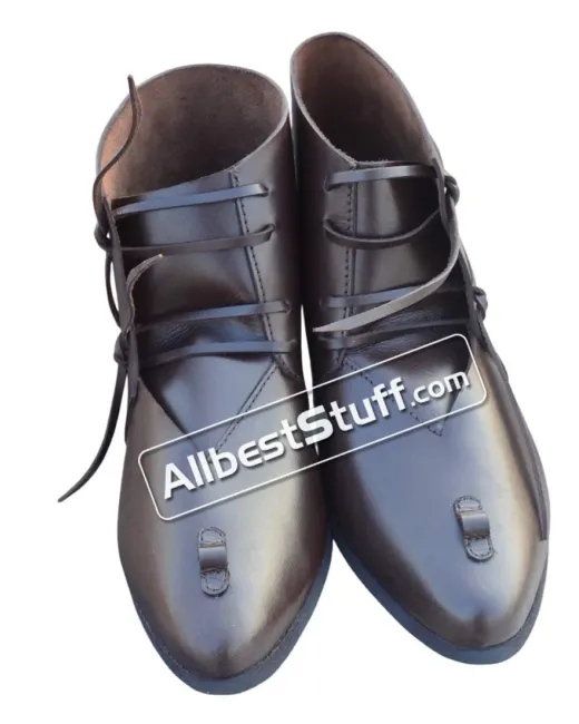 Medieval Boots Handmade Ankle Rubber Sole Shoes