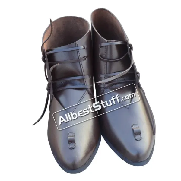 Medieval Boots Handmade Ankle Rubber Sole Shoes