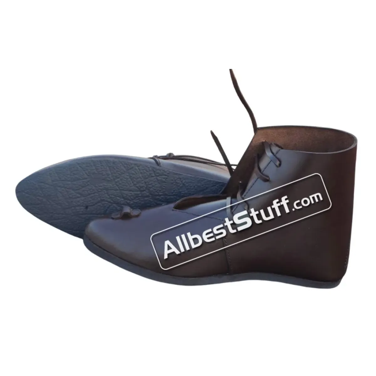 Medieval Boots Handmade Ankle Rubber Sole Shoes