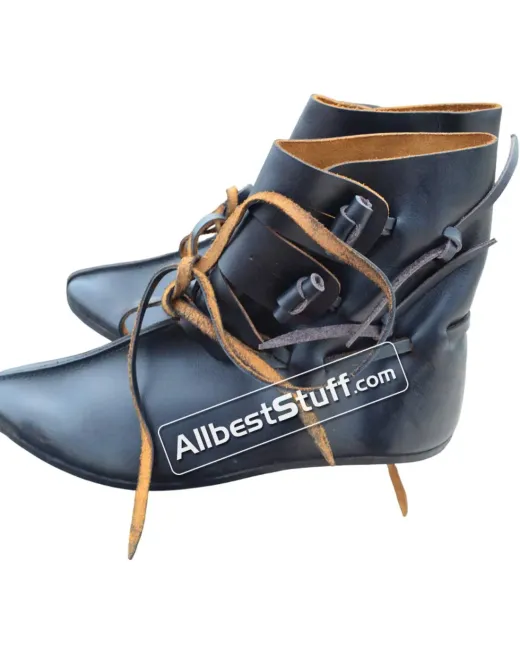 Medieval Dark Age Leather Shoes Handmade shoes with buttons
