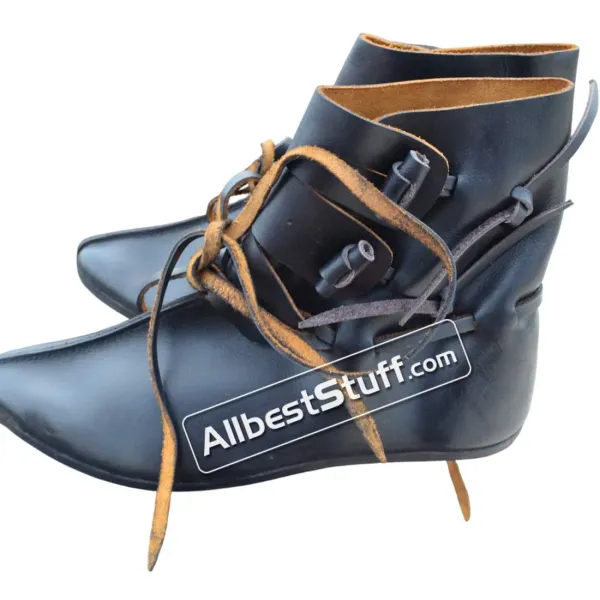 Medieval Dark Age Leather Shoes Handmade shoes with buttons