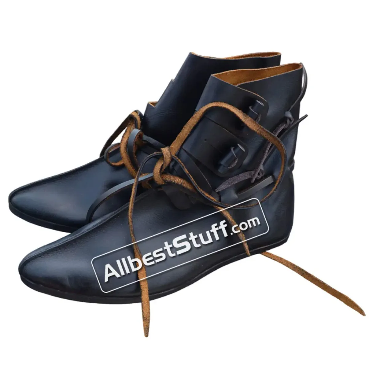 Medieval Dark Age Leather Shoes Handmade shoes with buttons