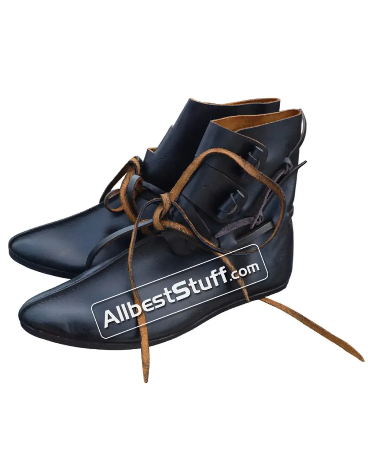 Medieval Dark Age Leather Shoes Handmade shoes with buttons