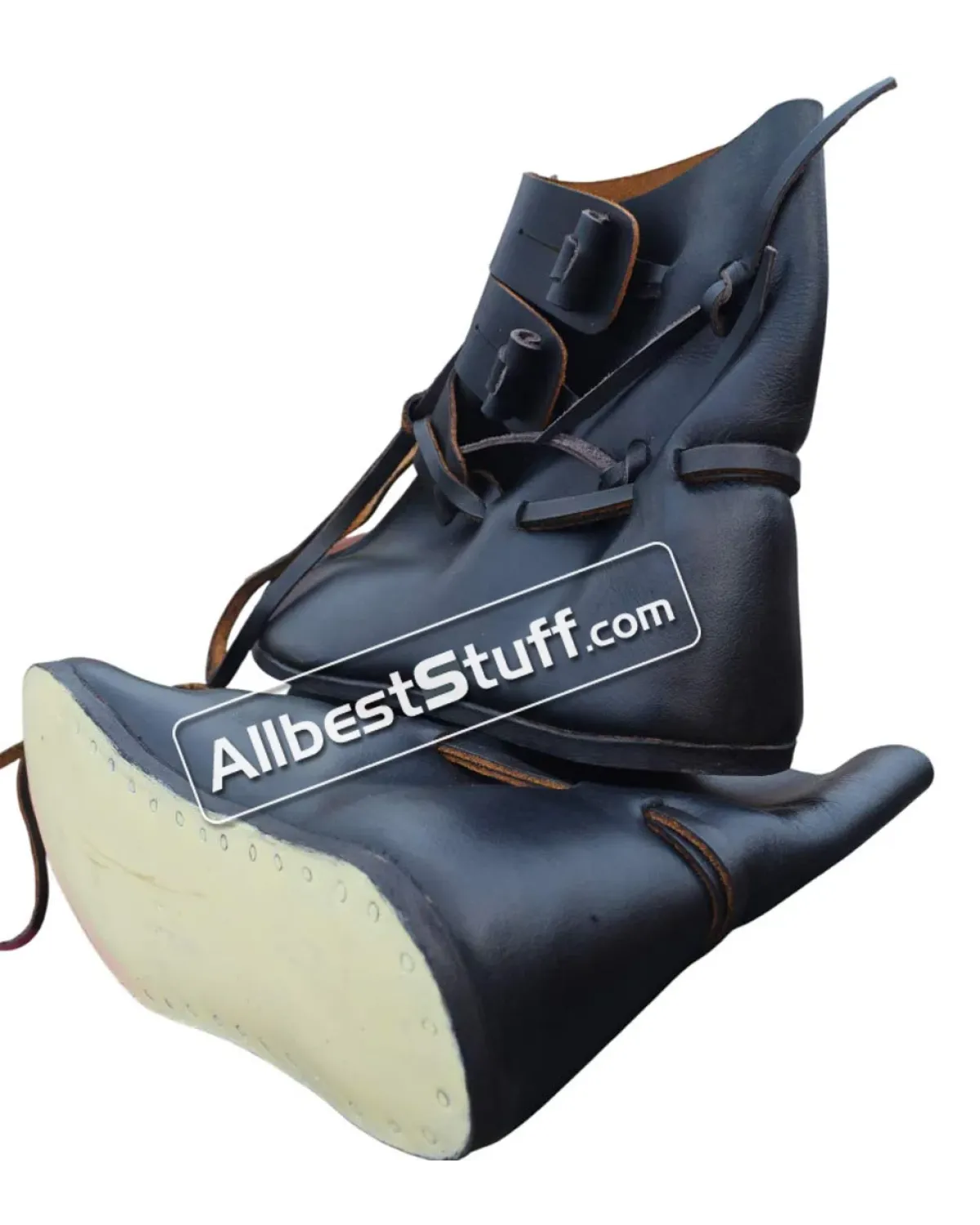 Medieval Dark Age Leather Shoes Handmade shoes with buttons