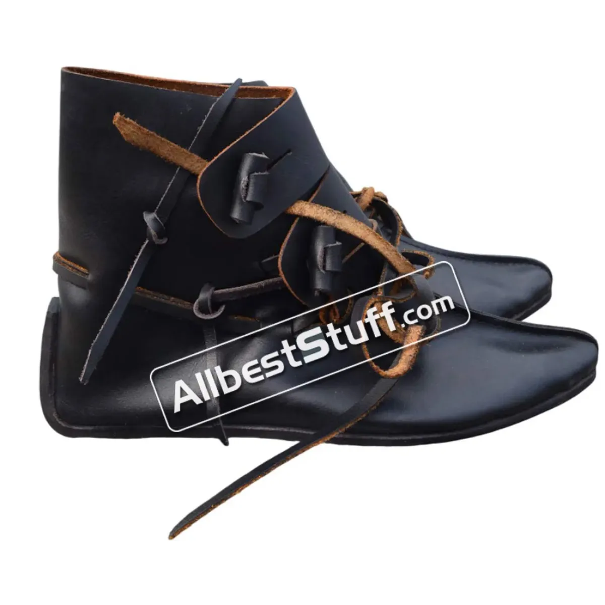 Medieval Leather Ankle Shoes Handmade shoes with buttons