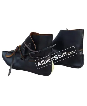 Medieval Leather Ankle Shoes Handmade shoes with buttons