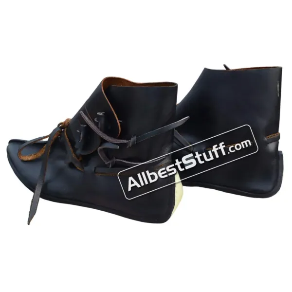 Medieval Leather Ankle Shoes Handmade shoes with buttons