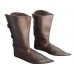 Medieval Leather Boots 3 Buckle Brown Long