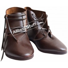 Medieval Ankle Rubber Sole Shoes Hand Made Brown or Black