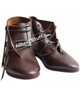 Medieval Ankle Rubber Sole Shoes Hand Made Brown or Black