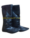 Medieval Leather Boots Long with Brass Buckle image 1