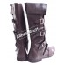 SALE! Medieval Leather Boots Long 4 Buckle Brown