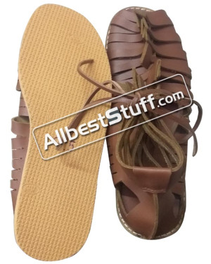 Medieval Rubber Sole Roman Leather Caligae Sandals