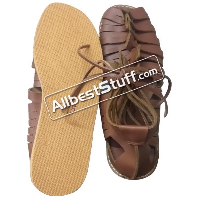 Medieval Roman Leather Sandal Caligae Light Brown Color Size A224 