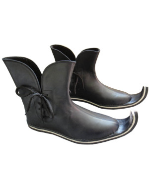 Medieval Leather Pirate Shoes Black