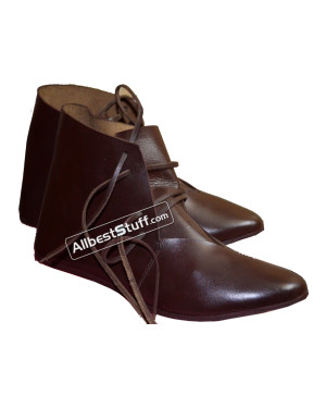 Medieval Ankle Shoes Hand Made Brown or Black