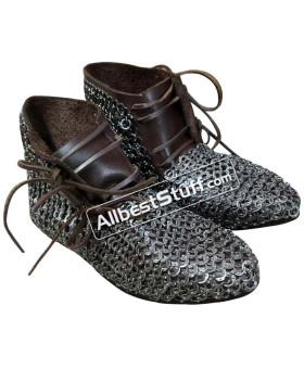 Leather Shoes with Stainless Steel Chain Mail