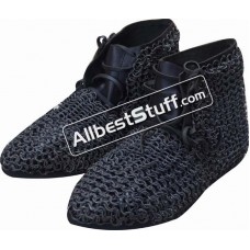 Medieval Ankle Rubber Sole Shoes with Aluminum Maille