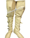 Medieval Thigh Length Boots Soft Leather Shoes SCA Renaissance image 4