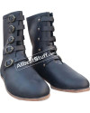 Medieval Leather Boots Long 5 Buckle Hobnail Leather Sole image 2