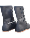 Medieval Leather Boots Long 5 Buckle Hobnail Leather Sole image 3