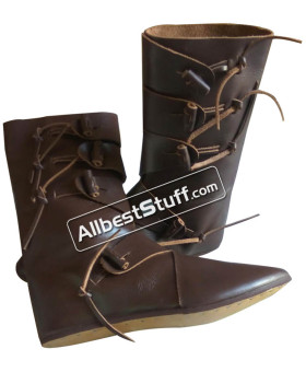 Medieval Leather Shoes Handmade Viking boots Jorvik Style