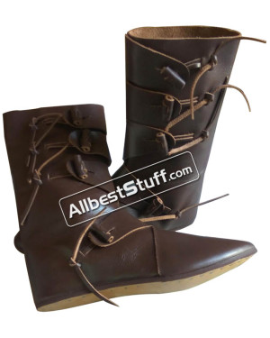 Medieval Leather Shoes Handmade Viking boots Jorvik Style