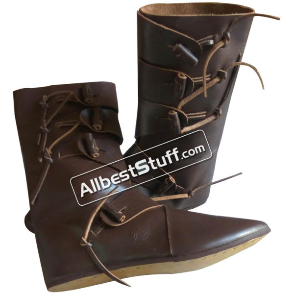 Medieval Leather Shoes Handmade Viking boots Jorvik Style
