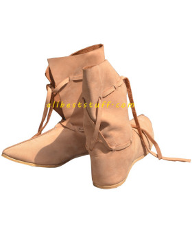 Medieval Natural Leather Shoes 10 Inch