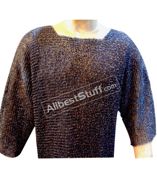 6 MM Flat Riveted Solid Hauberk with Copper Rivets Chest 40