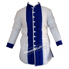 Thick Padded Gambeson White with Blue