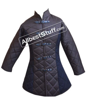 Medieval Gambeson 5 Buckle Long Padded Armor Multi Color