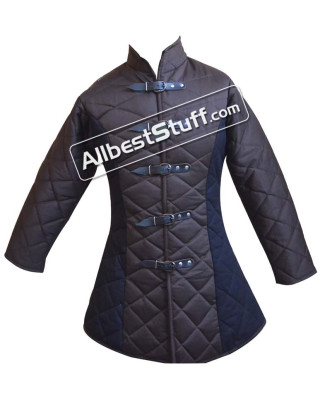 Medieval Gambeson 5 Buckle Long Padded Armor Multi Color