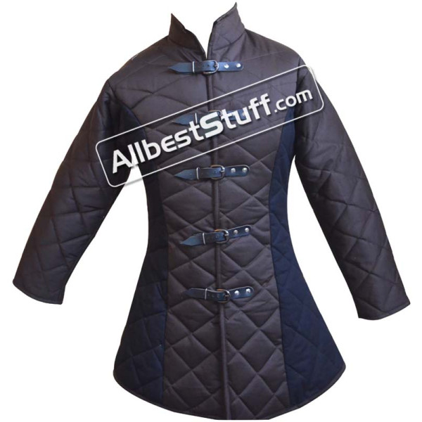 Medieval Gambeson 5 Buckle Long Padded Armor Multi Color