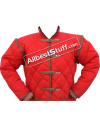 Medieval Leather Edging Arthur Full Sleeve Gambeson with Tasset image 5